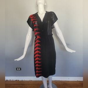 Vintage Wayne Clark Parrot Print Dress, VGUC, Size 10